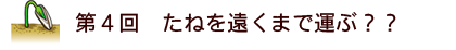 第4回　たねを遠くまで運ぶ？？