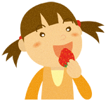 イチゴを食べる子ども