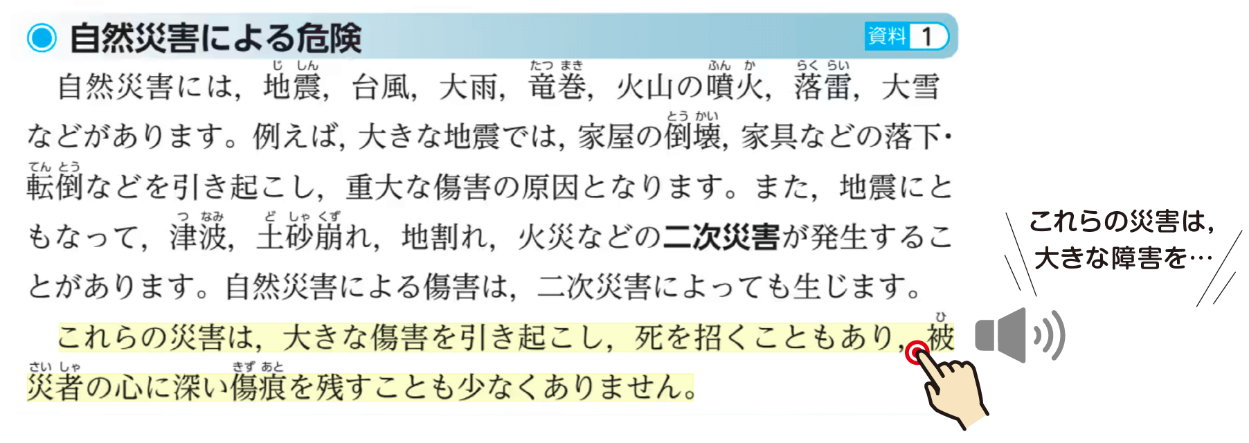 読み上げ