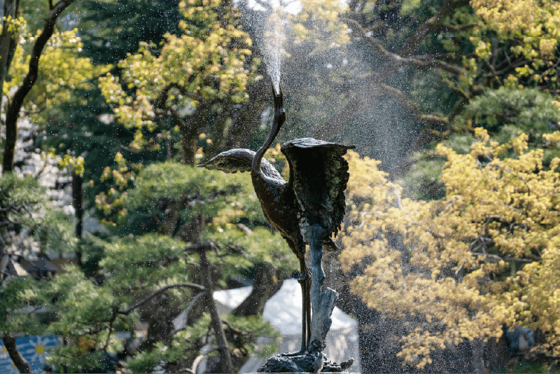 鶴の噴水