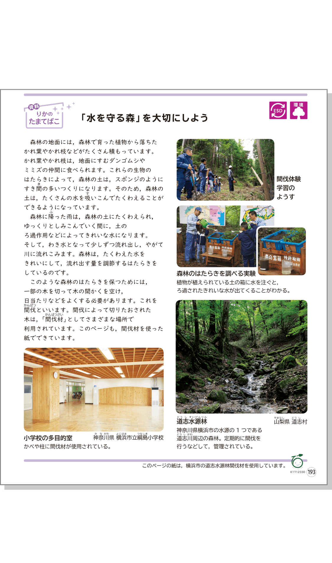 内容解説：「水を守る森」を大切にしよう