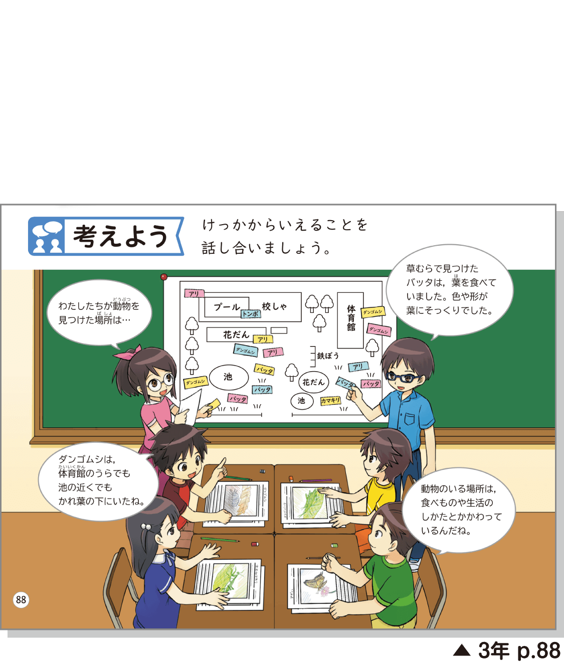 内容解説：「伝えよう」の場面