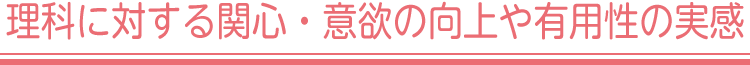 理科に対する関心・意欲の向上や有用性の実感