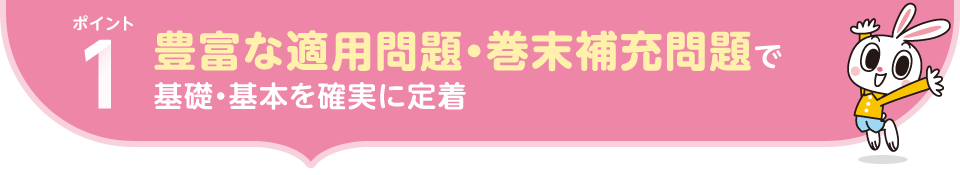 ポイント1.豊富な適用問題・巻末補充問題で基礎・基本を確実に定着