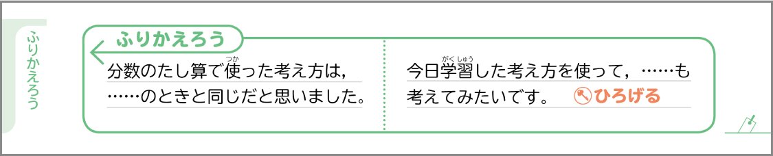 内容解説：ふりかえろう