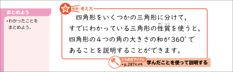 内容解説:学んだことを使って説明する