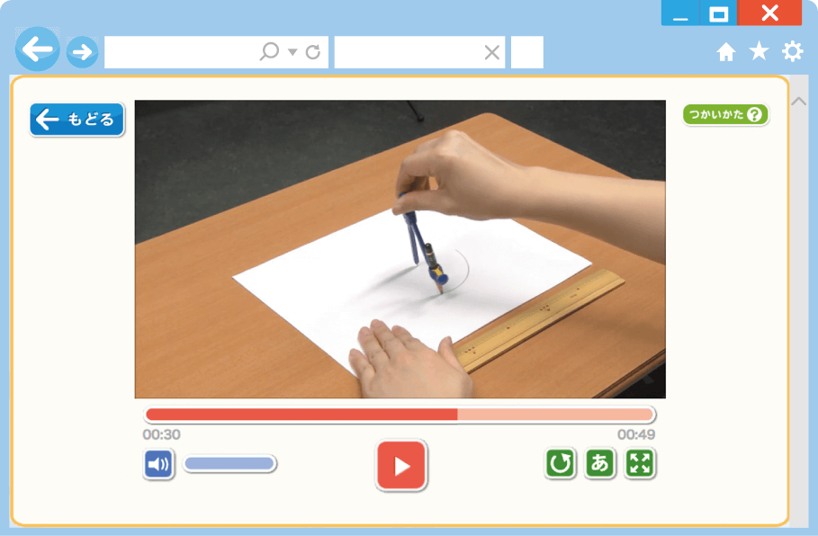 内容解説:円のかき方の動画