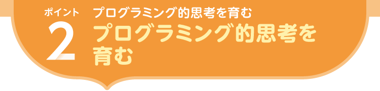 ポイント2.プログラミング的思考を育む