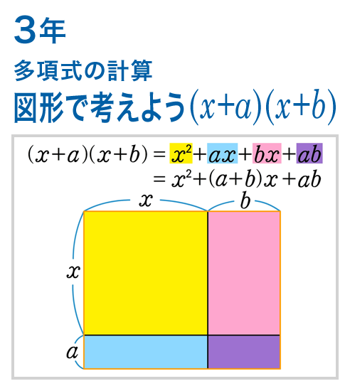 3年：多項式の計算/図形で考えよう (x+a)(x+b)