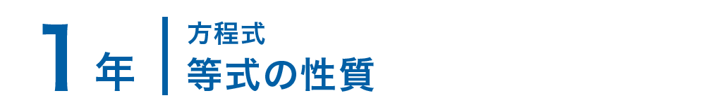 1年；方程式/等式の性質