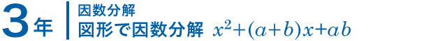 3年；因数分解/図形で因数分解 x^2+(a+b)x+ab