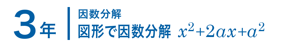 3年；因数分解/図形で因数分解 x^2+2ax+a^2