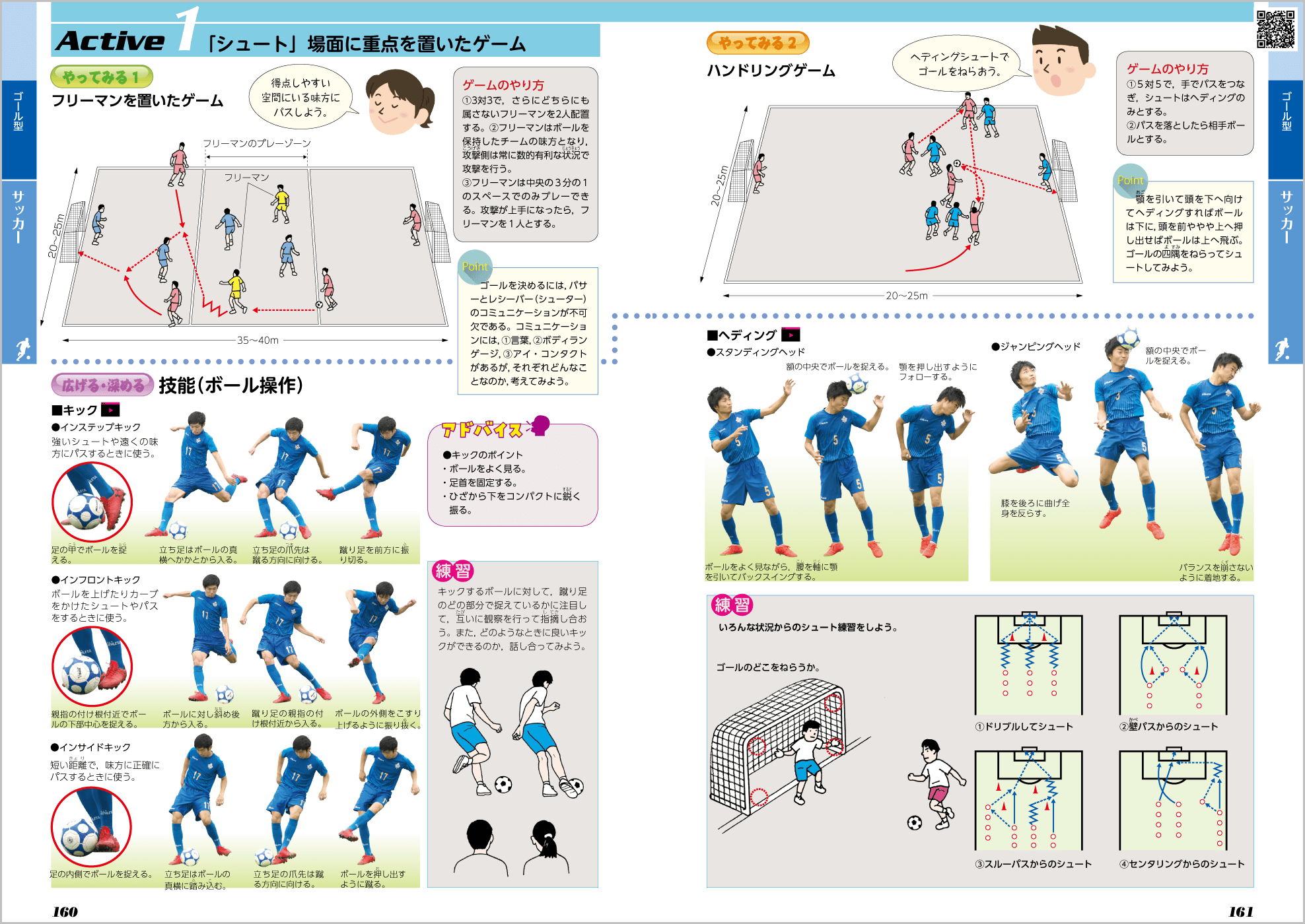 アクティブ 中学校体育実技 p.160-p.161
