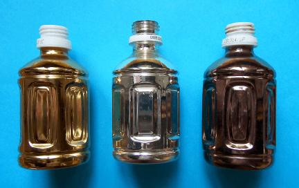 金，銀，銅メッキのペットボトル