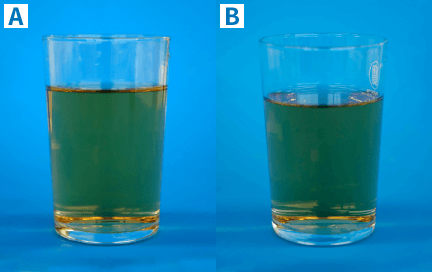 濃さのちがうウィスキーの水割り