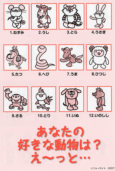 あなたの好きな動物は？