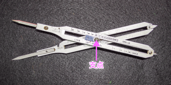 コンパスのようなブツの支点