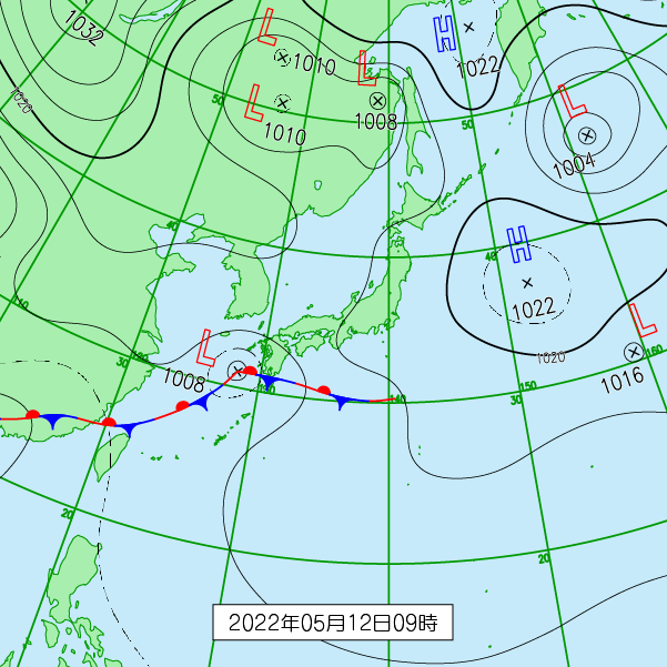 2022年5月12日9時の天気図