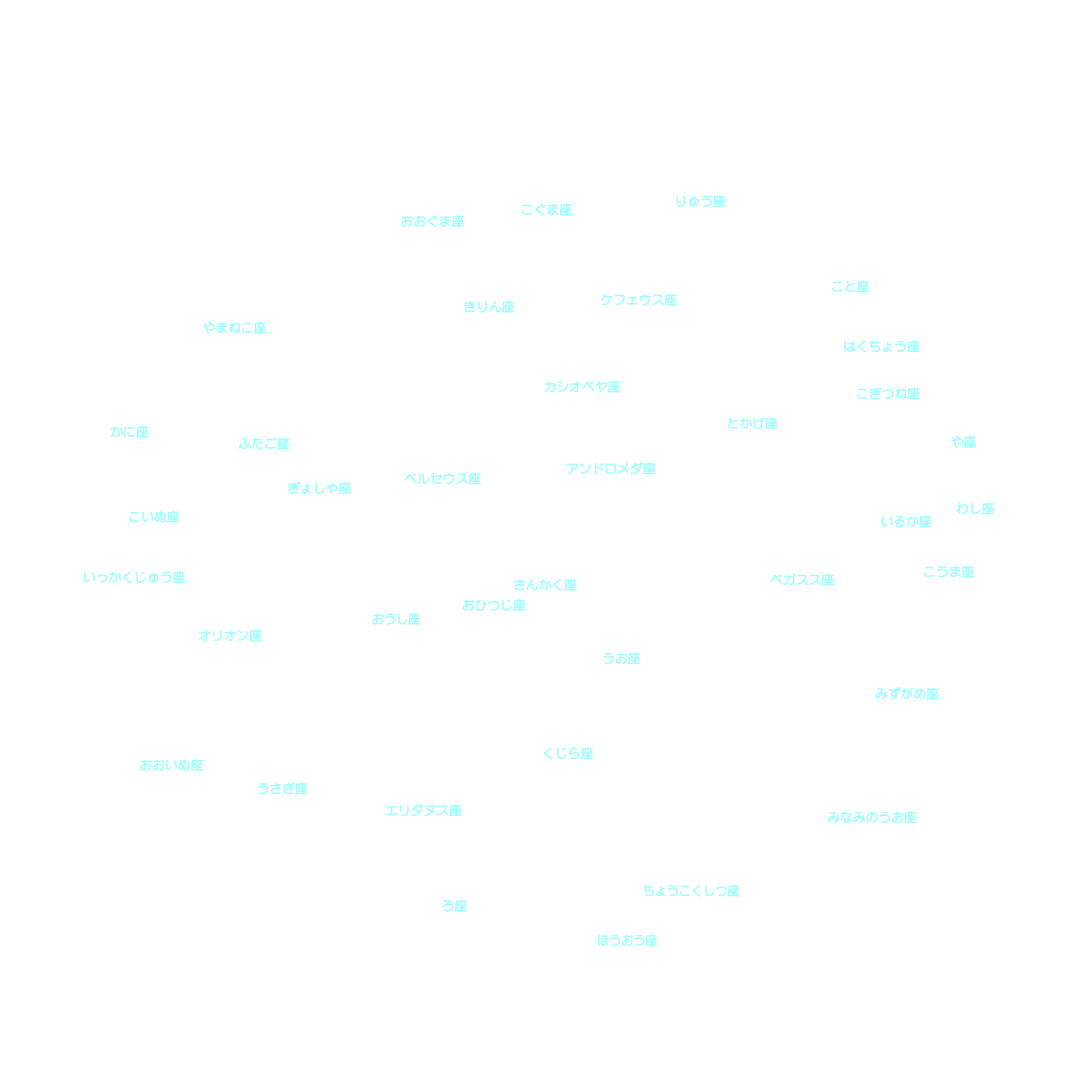 12月の天体図｜全天｜星座名