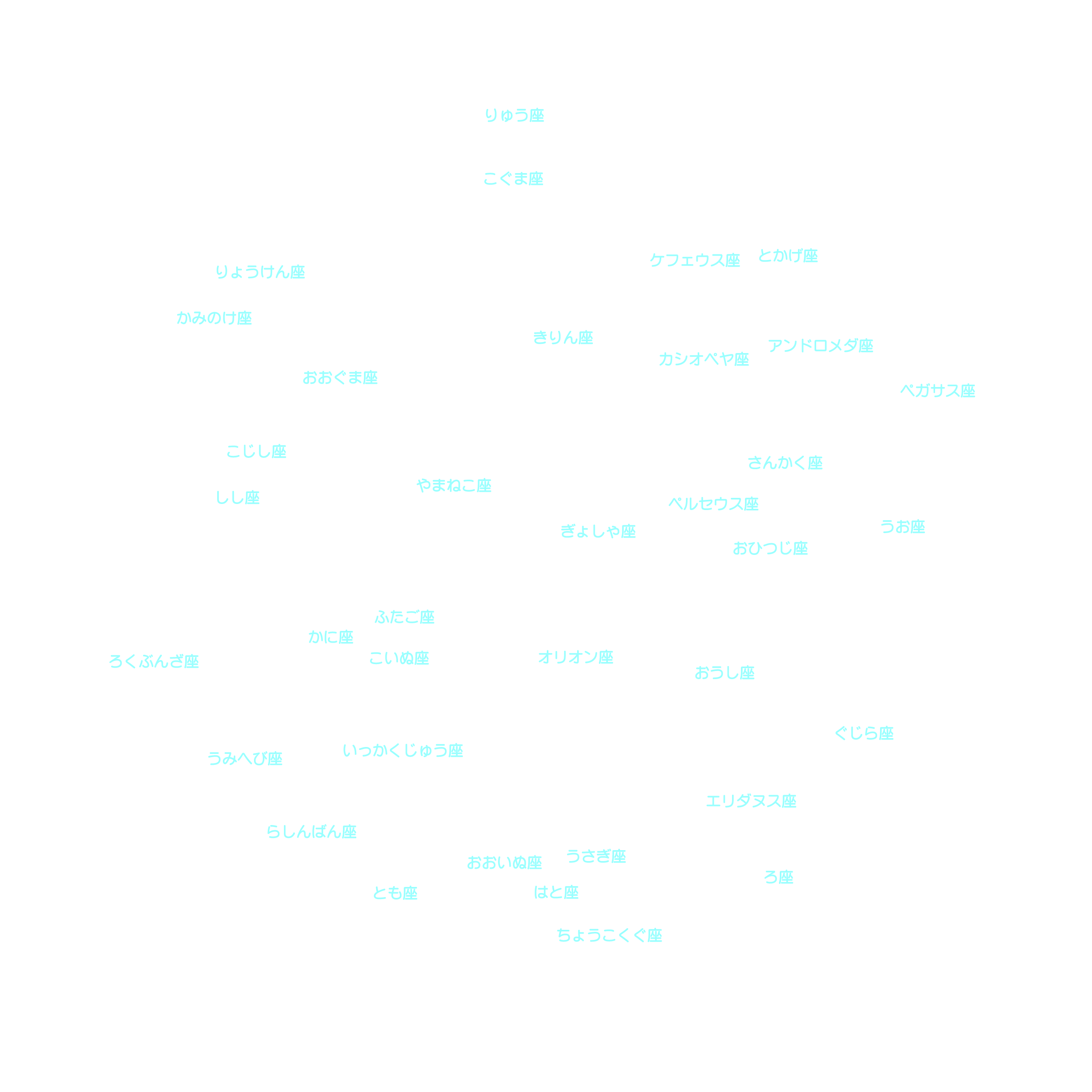 2月の天体図｜全天｜星座名