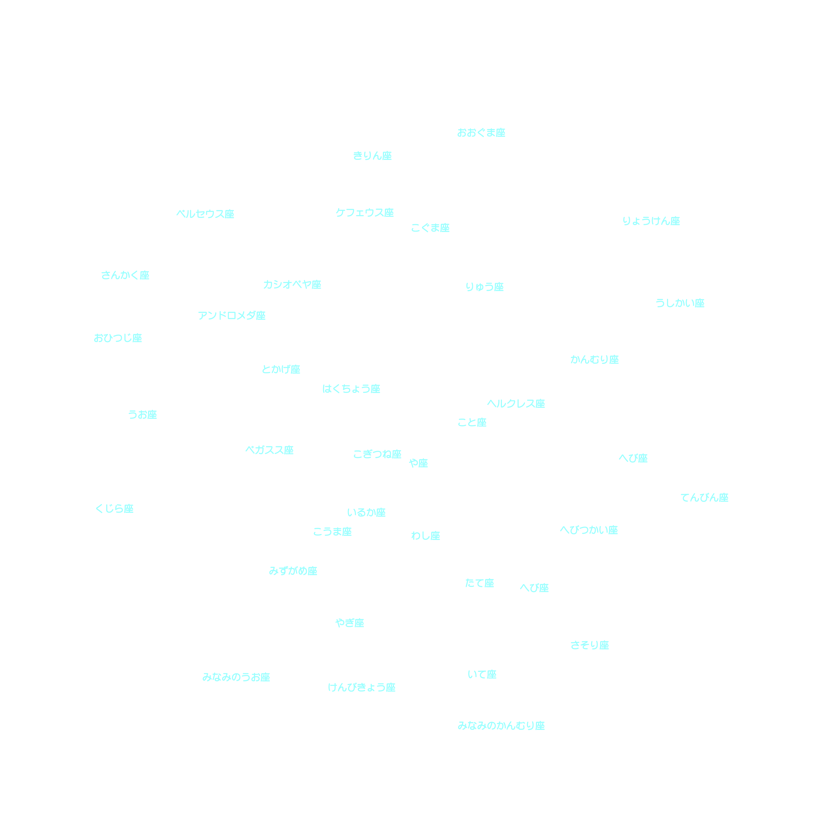 9月の天体図｜全天｜星座名