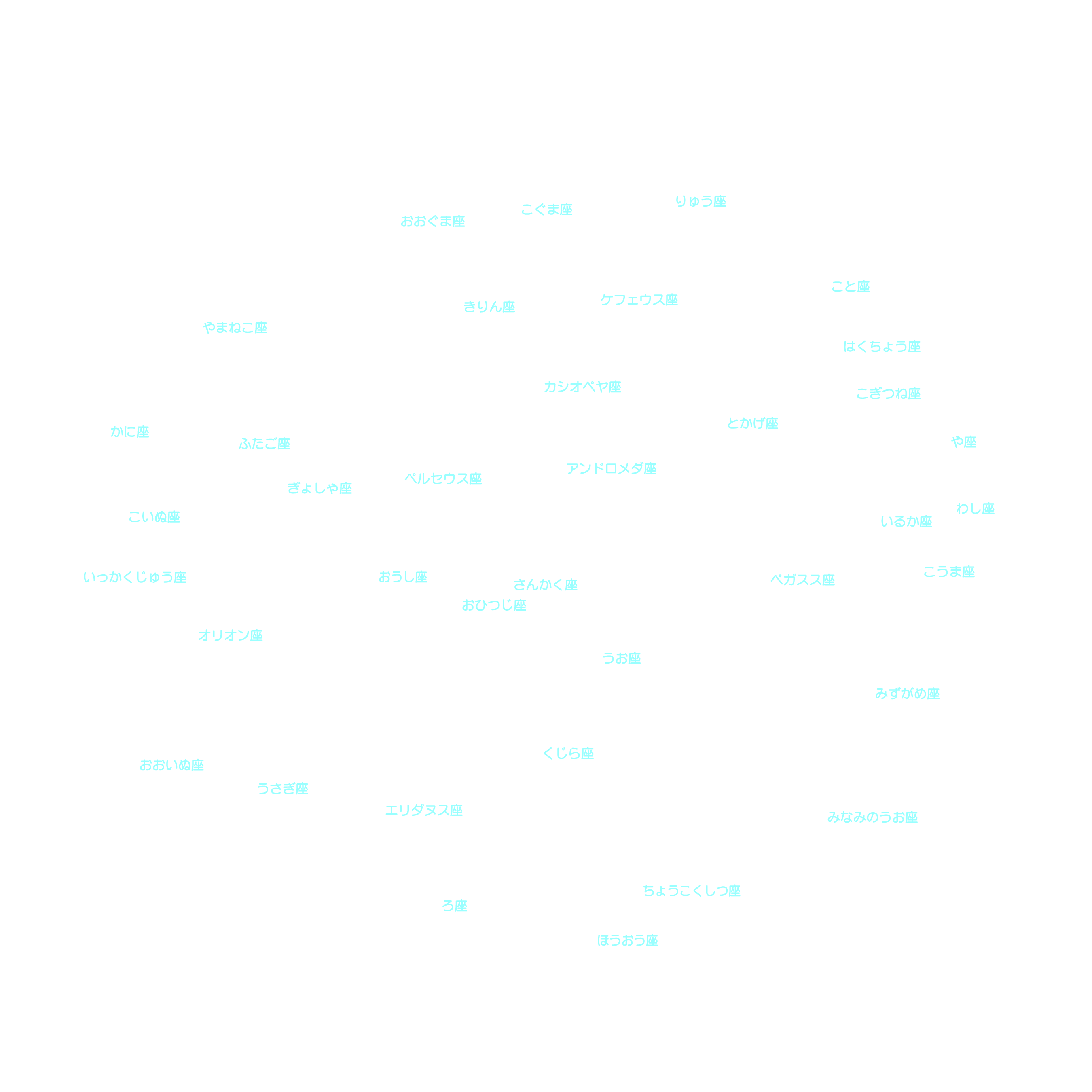 12月の天体図｜全天｜星座名