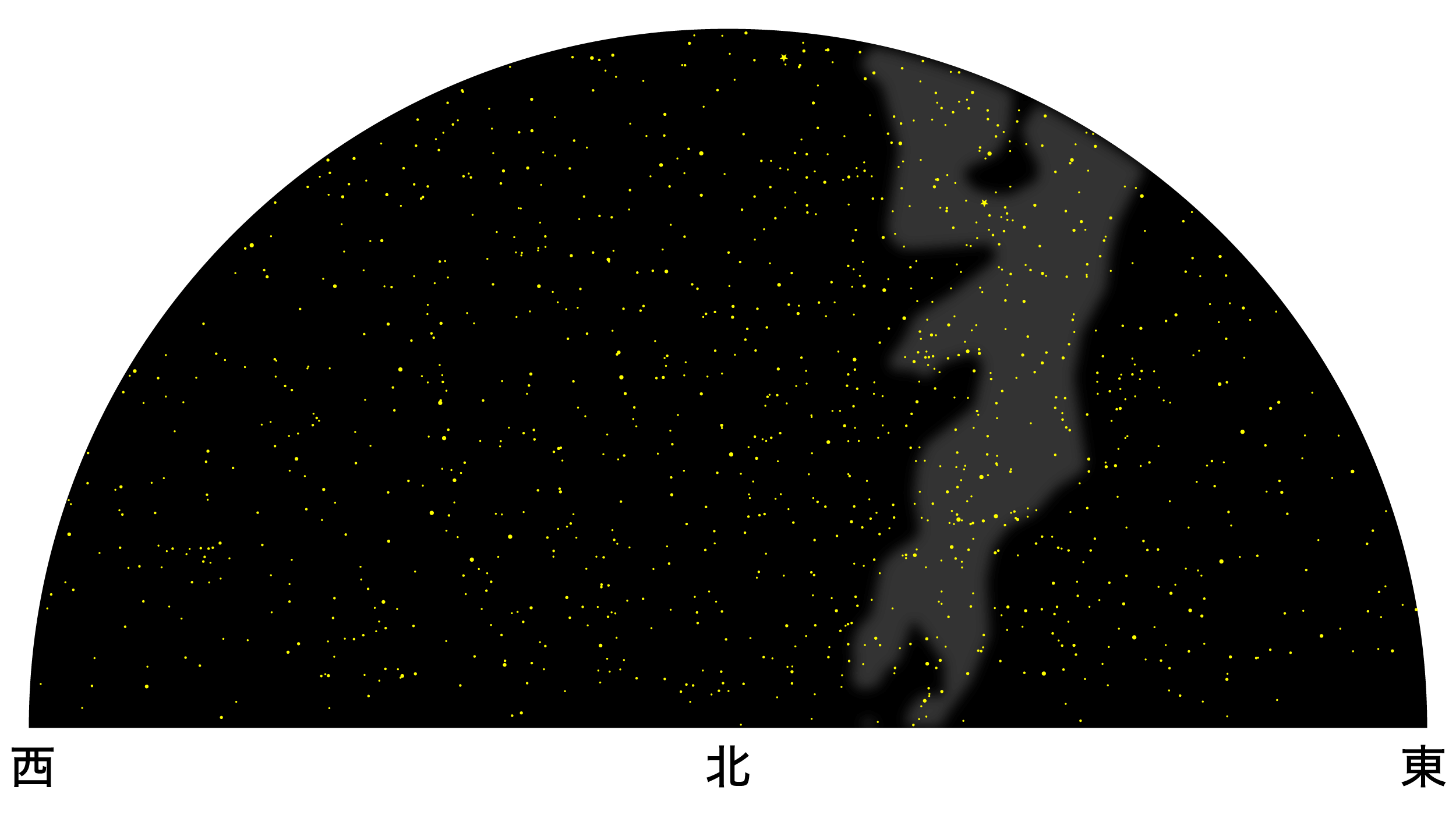 8月の天体図｜北天