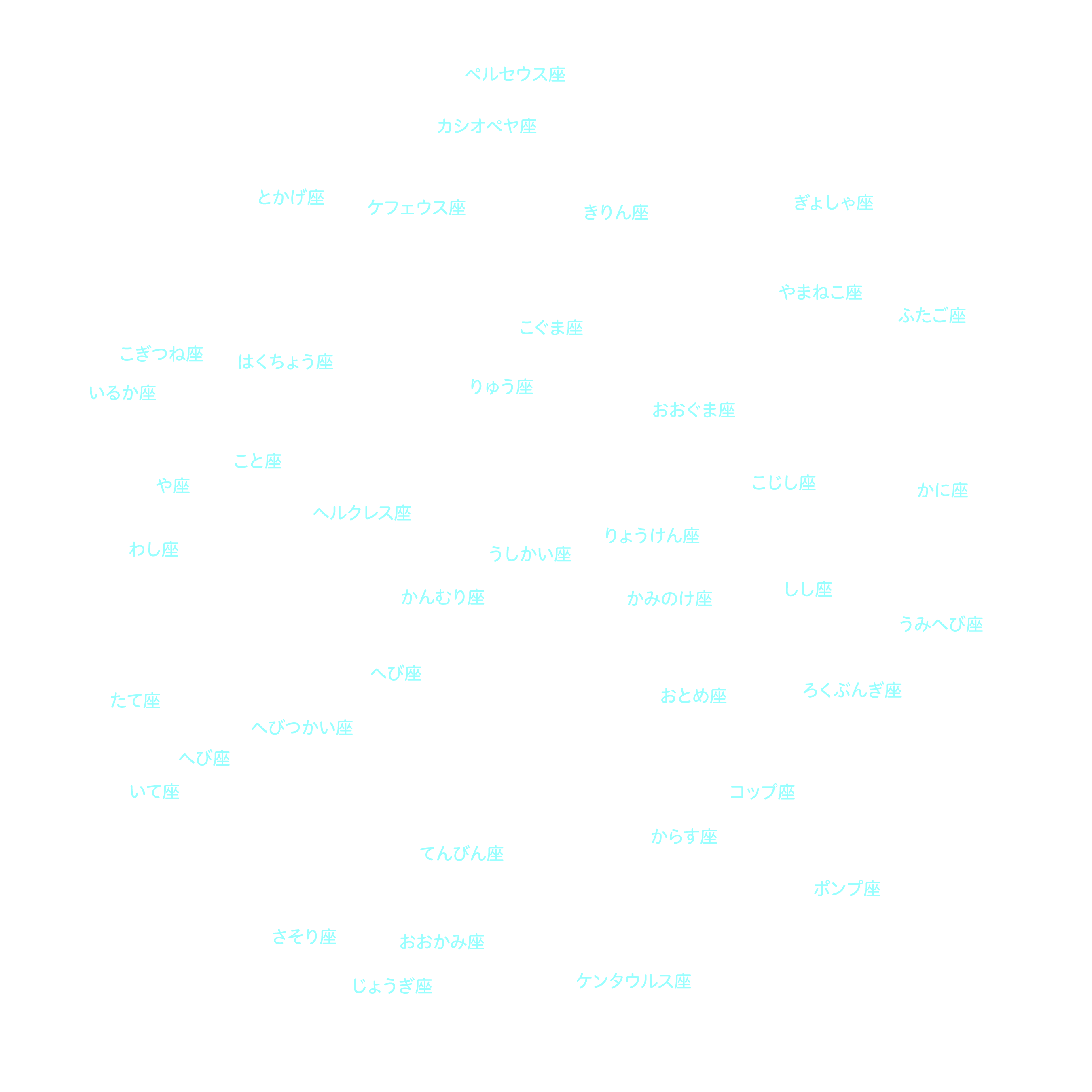6月の天体図｜全天｜星座名