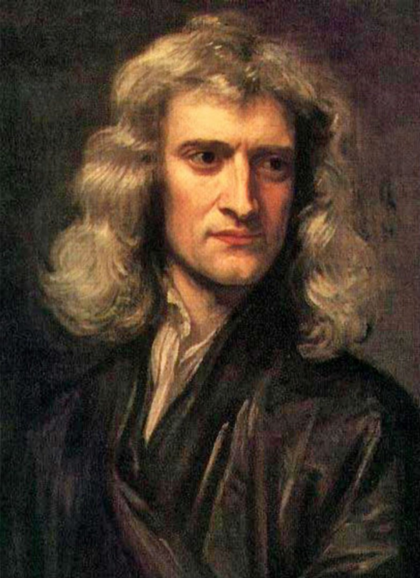 アイザック・ニュートンの肖像画（Sir Godfrey Kneller 画：1689）