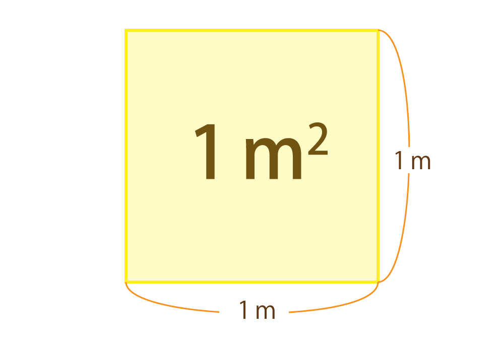 イメージ図：一辺 1 m の正方形