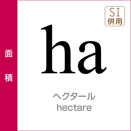 面積：ヘクタール／hectare／SI併用