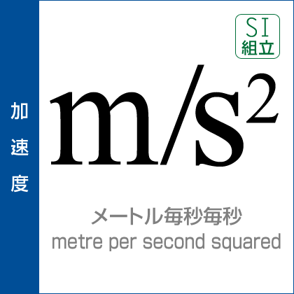 加速度：メートル毎秒毎秒／metre per second squared／SI組立