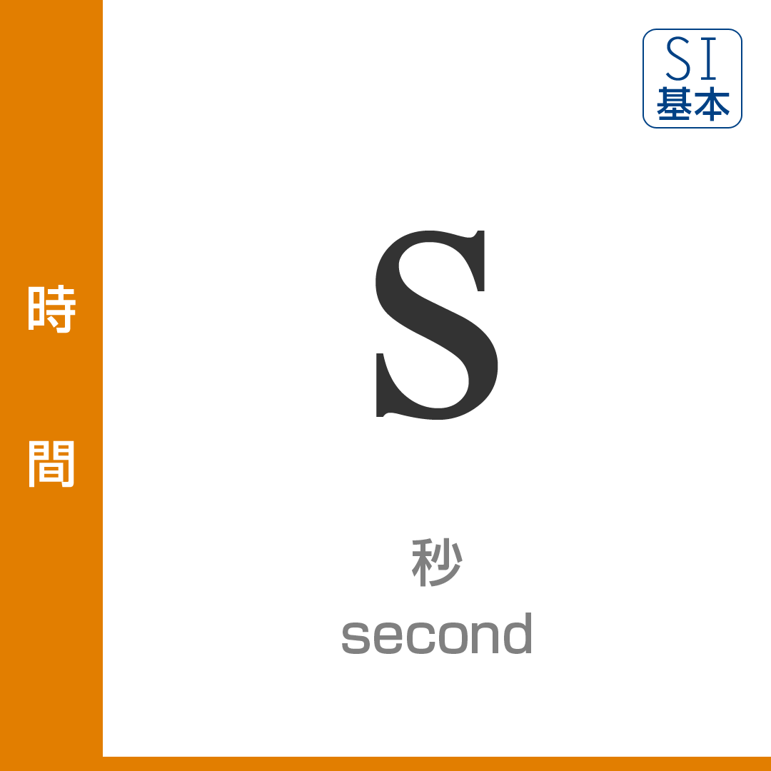 時間：秒／second／SI基本