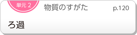 単元2　物質のすがた　ろ過　p.120