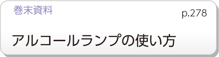 巻末資料　アルコールランプの使い方　p.278