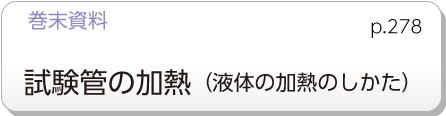 巻末資料　試験管の過熱（液体の過熱のしかた）　p.278