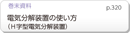 巻末資料　電気分解装置の使い方（Ｈ字型電気分解装置）p.230